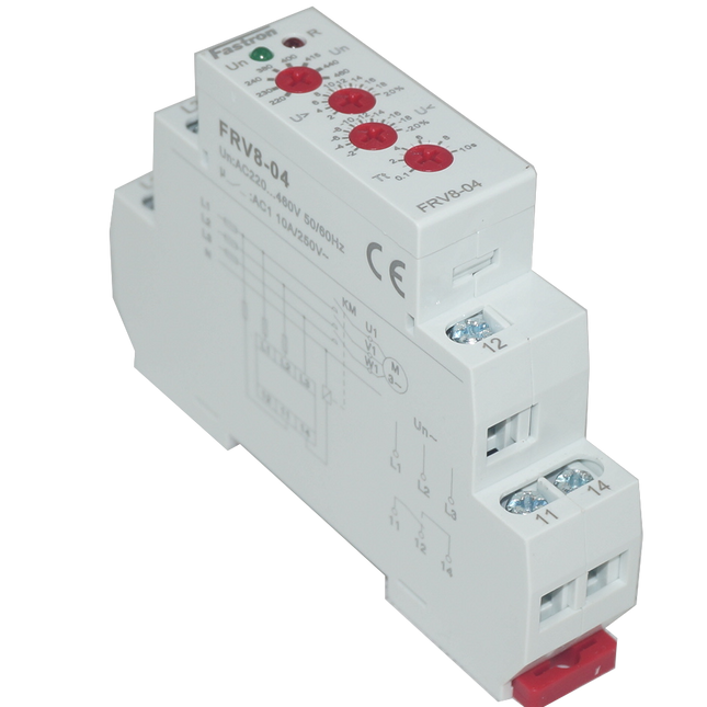 FRV 8-04/460, 220-460VAC L-L Voltage Monitoring Relay, 3 Phase Over/Under Voltage Detection, 1 x CO SPDT 8 Amp Contact, Adjustable Timer Delay, Adjustable Upper and Lower Voltage Limits