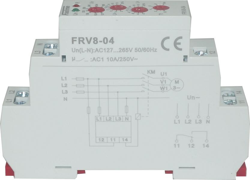FRV 8-04/265, 127 to 265VAC L-N Voltage Monitoring Relay, 3 Phase 4 Wire Over/Under Voltage Detection, 1 x CO SPDT 8 Amp Contact, Adjustable Timer Delay, Adjustable Upper and Lower Voltage Limits-Monitoring Relay-Iskra Doo-Fastron Electronics Store