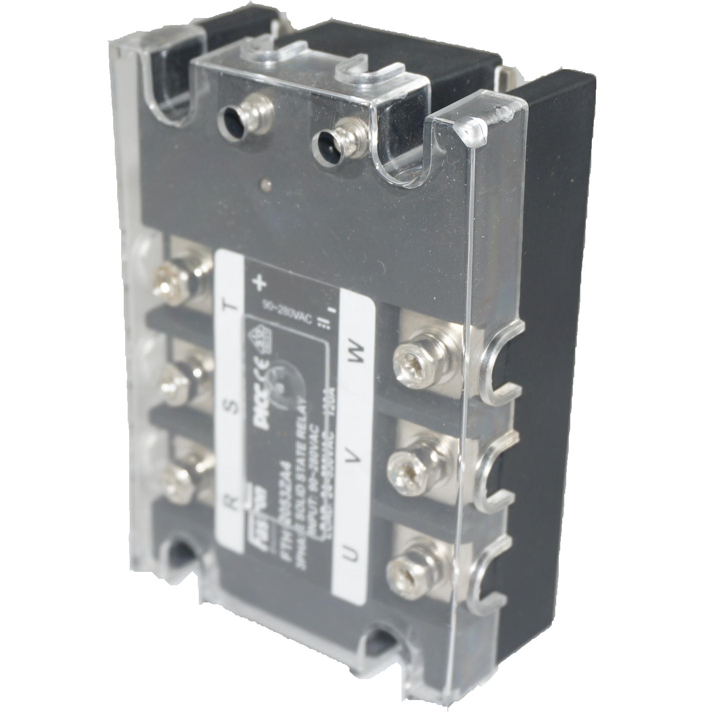 FTH2553ZA4, Solid State Relay, 3 Phase 90-280VAC Control, 25A, 70-530VAC Load, with IP20 Cover