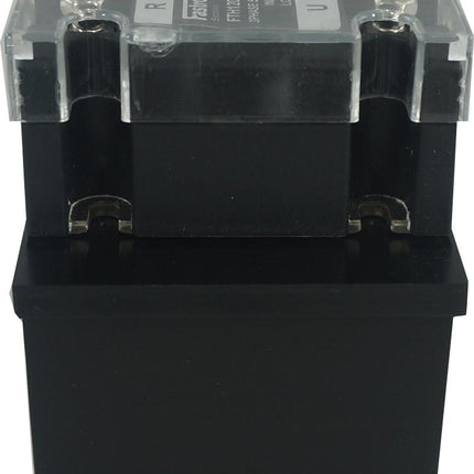 HS103DR + FTH2553ZD3, Three Phase Solid State Relay 4-32VDC Control, 3 x 21Amp, 48-530VAC Load, LED Status Indicator, with IP20 Cover