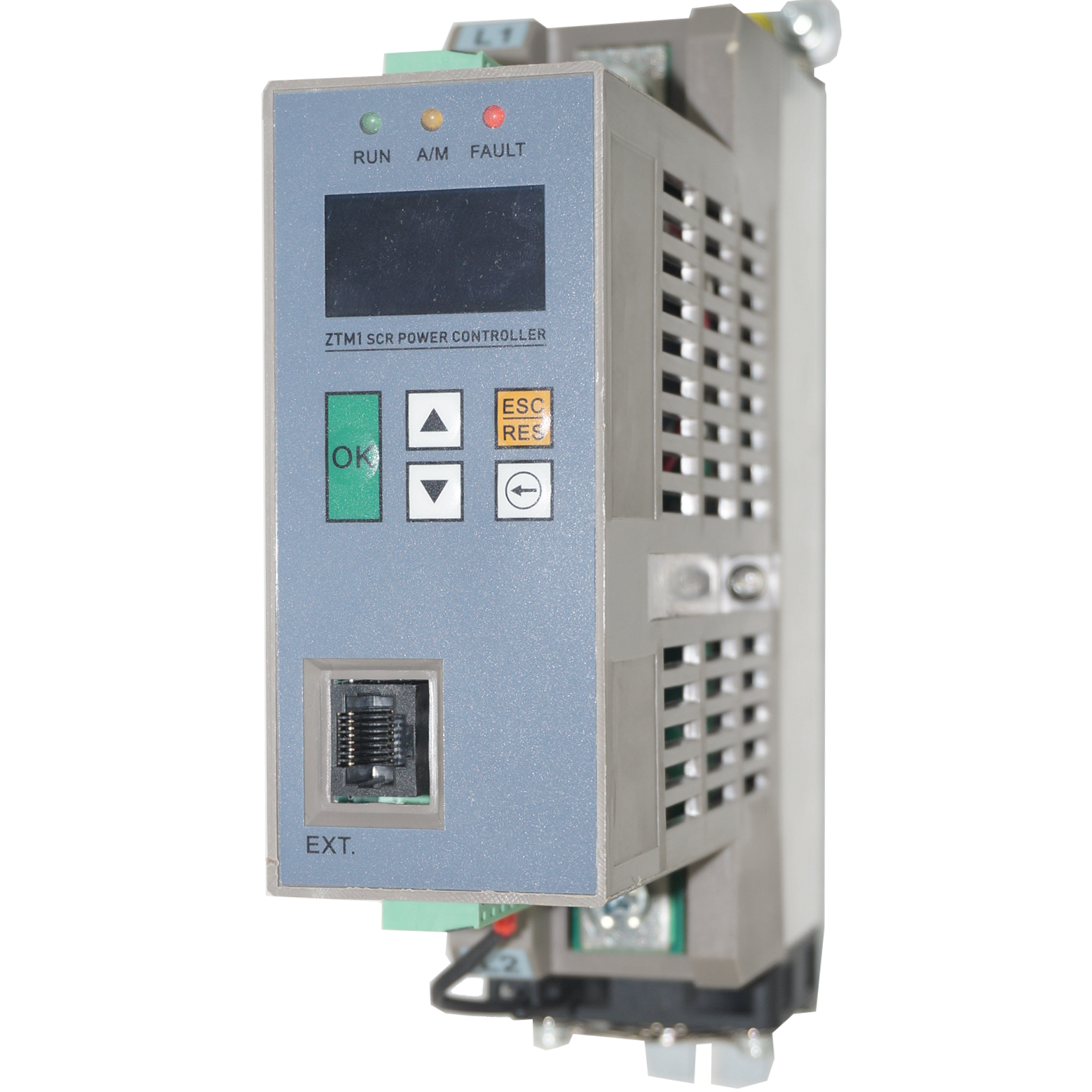 FTM1-A20-V2-W0, Single Phase, Phase Angle/Burst Controller for Primary Control of Transformer (Phase Angle mode only), Voltage/Current/Power Limit Modes, For Single Phase Loads, 230VAC, 16 Amps @ 50 Deg C