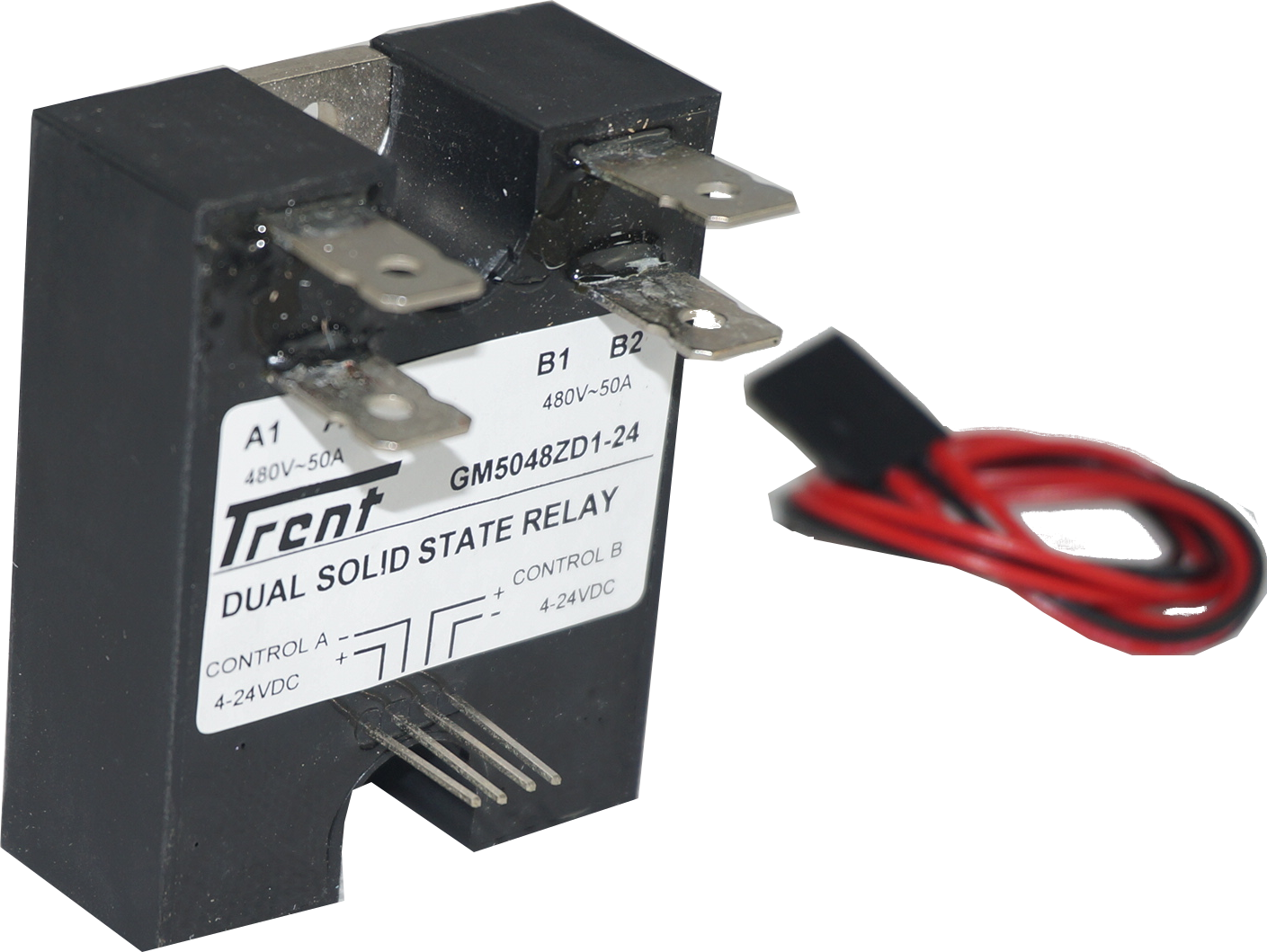 GM5048ZD1-24 DUAL, Dual Solid State Relay, Two Pole 15-32VDC Control, 2 x 50A, 48-480VAC Load