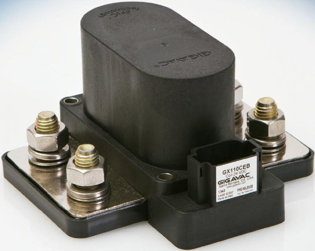 GX110CEB, Contactor SPST-NO, 1000+ AMP, 12-800VDC, 24VDC Coil, Coil Screw M4, SPST-NO Auxiliary Contact, IP67, IP69K-DC Contactor-Gigavac-Fastron Electronics Store