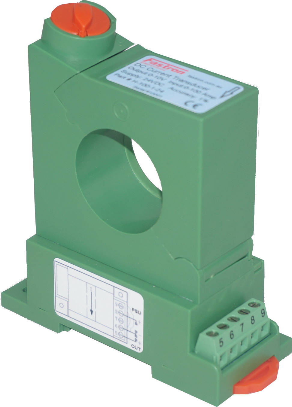 BH-10-1-24, Split Core Hall Effect DC Current Transducer, +/-10 Amp DC, +/-10V Bipolar output, 31mm aperture, 24VDC supply