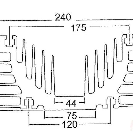 Fastron Electronics Heatsink H10/180MA, Heatsink, 180mm long, Milled and Alodined FE-H10/180MA