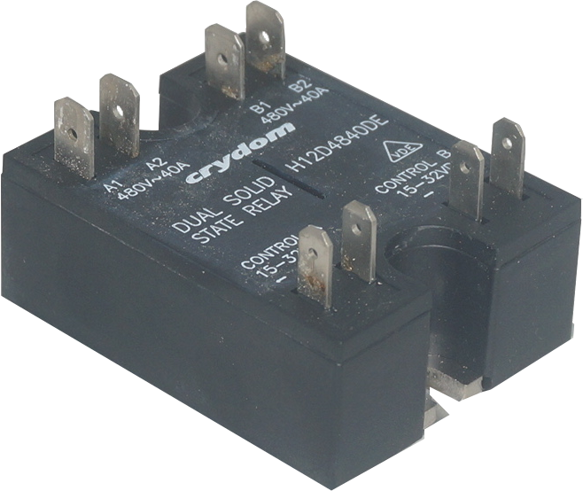 H12D4840DE, Dual Solid State Relay, Two Pole 15-32VDC Control, 2 x 40A, 48-530VAC Load
