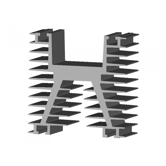Fastron Electronics Heatsink H1/100A, Heatsink 100mm, Alodined FE-H1/100A