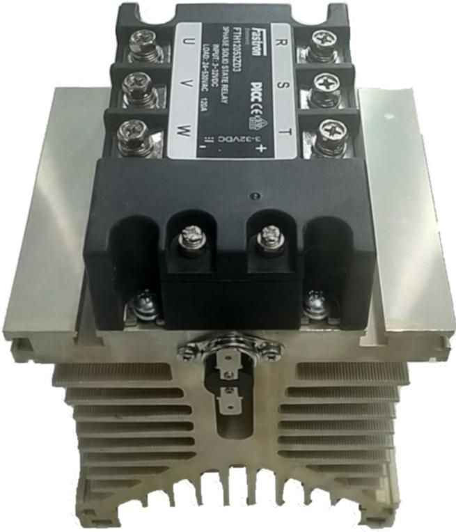 H31/110M + FTH2553ZA4, 3 Phase Solid State Relay, with Heatsink, 90-280VAC Control, IP20 Cover, Panel Mount, 34 Amps Per Phase @ 40 Deg C-3 Phase Solid State Relay Heatsink Assembly-Fastron Electronics-Fastron Electronics Store