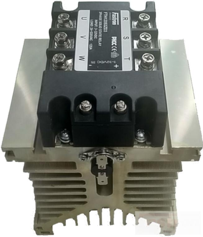 H31/110M + FTH12053ZD3 3 Phase Solid State Relay, with Heatsink, IP20 Cover, Panel Mount, 34 Amps Per Phase @ 40 Deg C-3 Phase Solid State Relay Heatsink Assembly-Fastron Electronics-Fastron Electronics Store