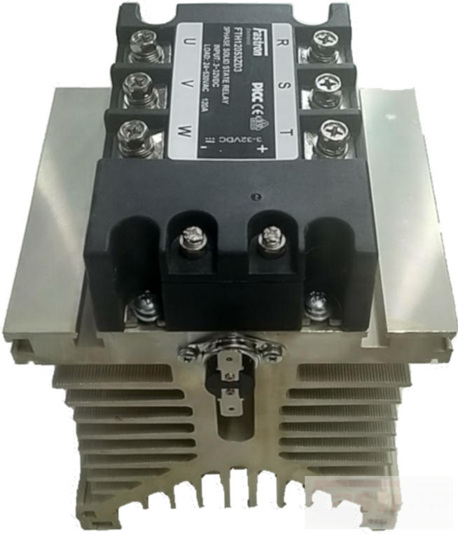 H31/110M + FTH12053ZD3 3 Phase Solid State Relay, with Heatsink, IP20 Cover, Panel Mount, 34 Amps Per Phase @ 40 Deg C-3 Phase Solid State Relay Heatsink Assembly-Fastron Electronics-Fastron Electronics Store