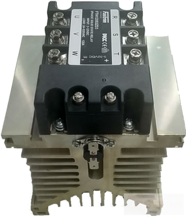 H31/110M + FTH12053ZD3 3 Phase Solid State Relay, with Heatsink, IP20 Cover, Panel Mount, 34 Amps Per Phase @ 40 Deg C-3 Phase Solid State Relay Heatsink Assembly-Fastron Electronics-Fastron Electronics Store