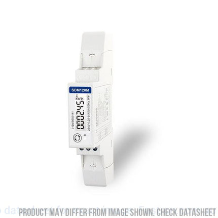 SDM120CTModbus-MID, DIN Rail Mount kWh Meter, Single Phase, 240VAC aux, Class 1/Class B, 5 Amp CT Connect, w/ 2 x pulse outputs and RS485 Comms, MID Approved