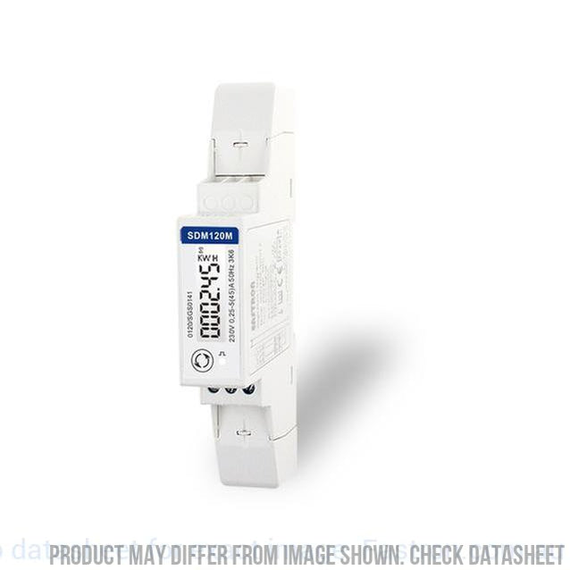 SDM120CTModbus-MID, DIN Rail Mount kWh Meter, Single Phase, 240VAC aux, Class 1/Class B, 5 Amp CT Connect, w/ 2 x pulse outputs and RS485 Comms, MID Approved