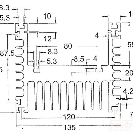 Fastron Electronics Heatsink H6/120A, Heat Sink 120R x 120R H6 Alodined, 0.47 Deg C per Watt FE-H6/120A