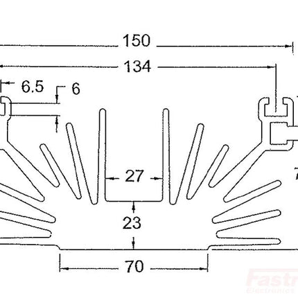 H8 Heatsink, Full Length or cut to order Raw or Milled finish-Heatsink-Fastron Electronics-Fastron Electronics Store