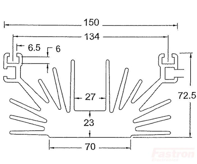 H8 Heatsink, Full Length or cut to order Raw or Milled finish-Heatsink-Fastron Electronics-Fastron Electronics Store