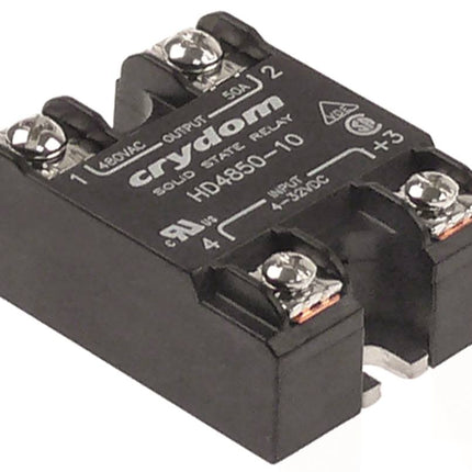 HD4850-10, Solid State Relay, Single Phase 3-32VDC Control, 50A, 48-530VAC Load, Random Crossing
