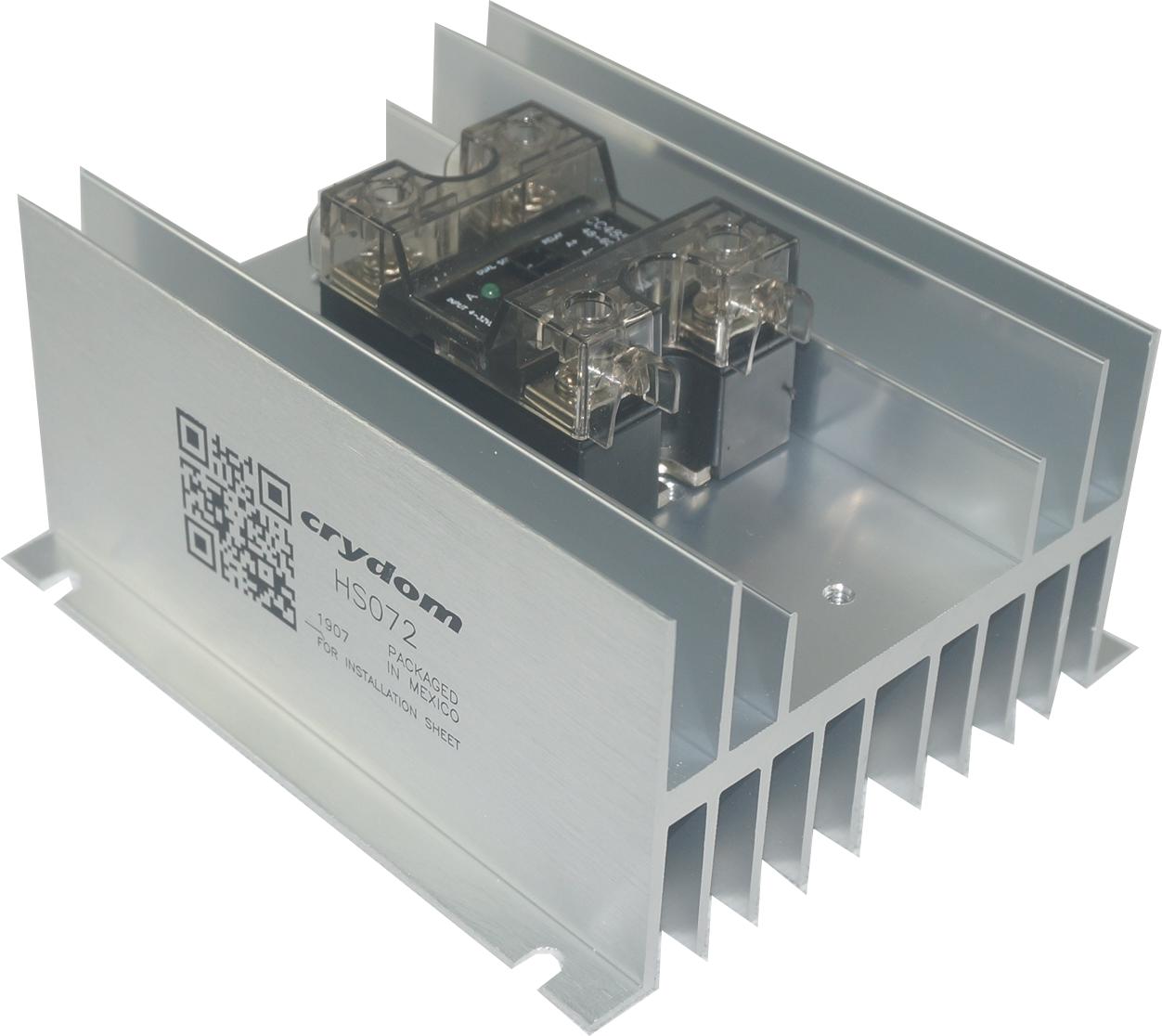 HS072 + CC4850W3VH, Dual Solid State Relay, with Panel Mount Heatsink, 4-32VDC Control Input, LED Status, Varistor, High Surge, 48-600VAC Output, 2 x 42 Amps @ 40 Deg C-Solid State Relay Heatsink Assembly AC Load-Crydom - Sensata-Fastron Electronics Store