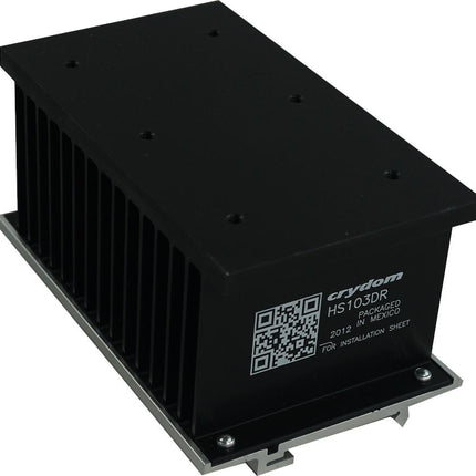 HS103DR, Din Rail Mount Heat sink, for 3 x single or 1 x 3 phase Solid State Relay, 55Amp @ 40 Deg, 1°C/W