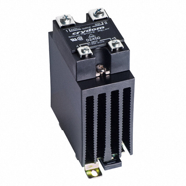 HS151DR-D2475, Din Rail Mount Solid State Relay with Heatsink, 4-32VDC Control Input, 24-280VAC Output, 42 Amps @ 40 Deg C ambient