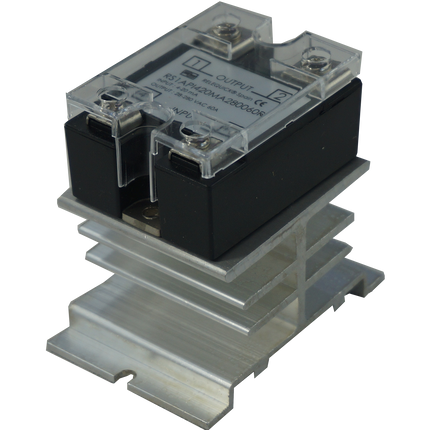 HS211A-DR + RS1API420MA280025R, Single Phase Proportional Phase Controller with Heatsink, 4-20mA Input, 240V, 25 Amps, Panel Mount