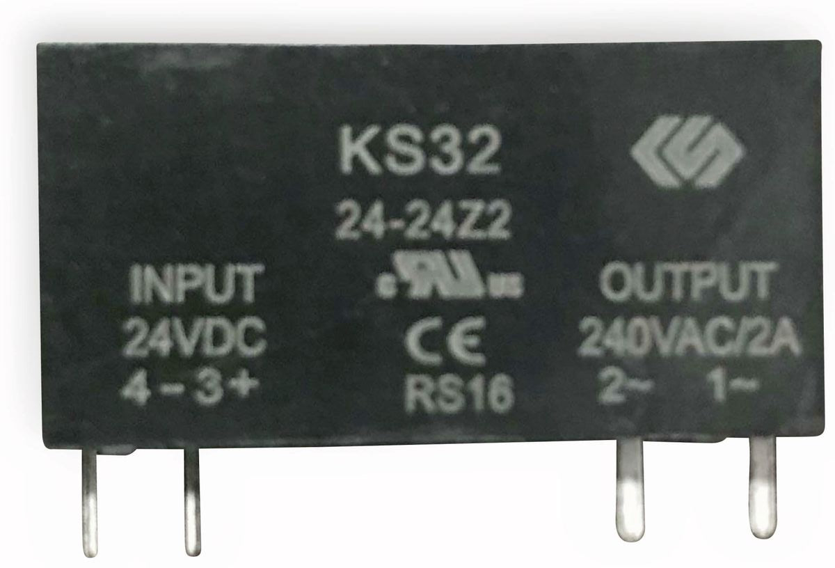 KS32 12-24Z2, Slimline Relay, 12VDC Coil, 2 Amp 24-280VAC Load