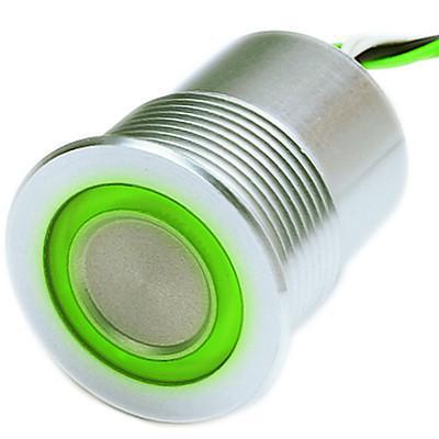 1241.3335 PSE NO 22, Piezo Momentary Switch Metal with Green Illumination, 100mA @ 42-48VDC, 24VDC Illumination Supply 20 Million Ops-Disconnect Switch-Schurter-Fastron Electronics Store