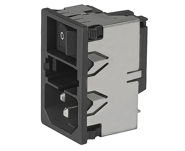 KM01.1105.11, IEC Appliance Inlet C14 with 2 Pole Switch and Fuse