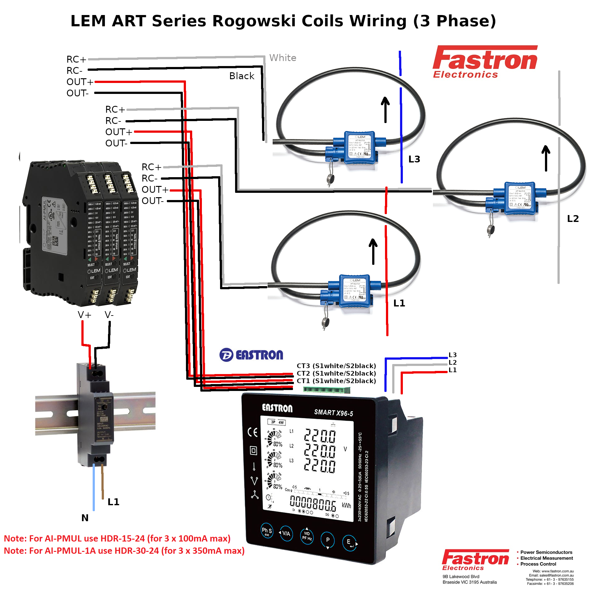 ART-B22-D70-SP3-BNC, AC Measurement Rogowski Coils for Power Quality Analyser. 7cm Diameter, Class 0.5, 3M Shielded Cable with BNC Connection