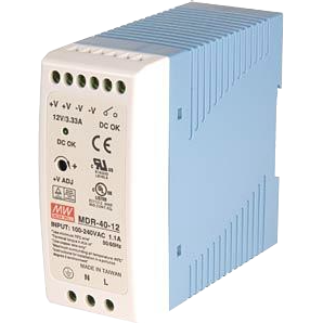 MDR-40-24, Universal Din Rail Mount Power Supply, 85-264VAC or 120-370VDC input, 24VDC @ 1.65Amp output