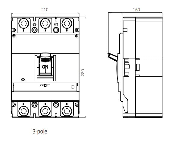 FGM6S-3P-800H 800A,  3 Pole Moulded Case Circuit Breaker (MCCB) Thermal, Adjustable Type ICS=75kA 800 Amp, 400/690VAC