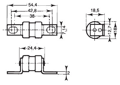 125NAF Series 250V, 125 Amp aR Semiconductor I²t Fuse BS88 Style 200kA Breaking
