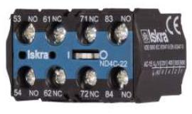 ND4M-22, 6 Amp Snap on Auxiliary Contacts for K03, K07 and K08 Series Miniature Contactors, 2 x NO, 2 x NC-Auxiliary Contact-Iskra Doo-Fastron Electronics Store