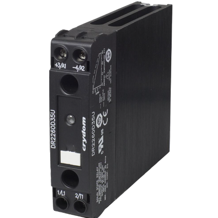 DR2260D20U, Solid State Relay 4-32VDC Control, 20A, 48-600VAC Load, Din Rail Mount, w/status LED