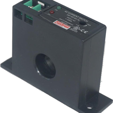 16F-SD-NC-AL, AC Current Switch, Multirange 1-10A, 10-50A, 50-200Amp, Self Powered, 10% Accuracy, 0.5 +/-0.2 Minimum ThreshholdAverage RMS Current Sensing, Normally Open Contacts, 0.3Amp @ 135VAC/DC Adjustable Trip