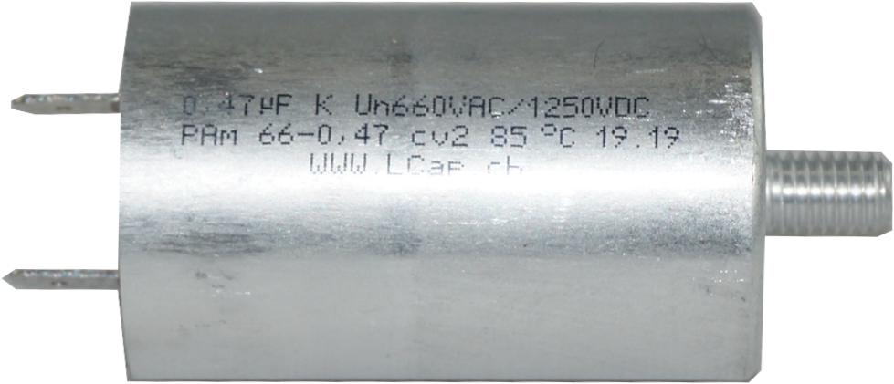 PAM 120-1.0 cv2 (J) Snubber Capacitor ø40 x 83mm 1.2kVAC 0.33uF, Railway Grade-Snubber Capacitor-LeClanche-Fastron Electronics Store