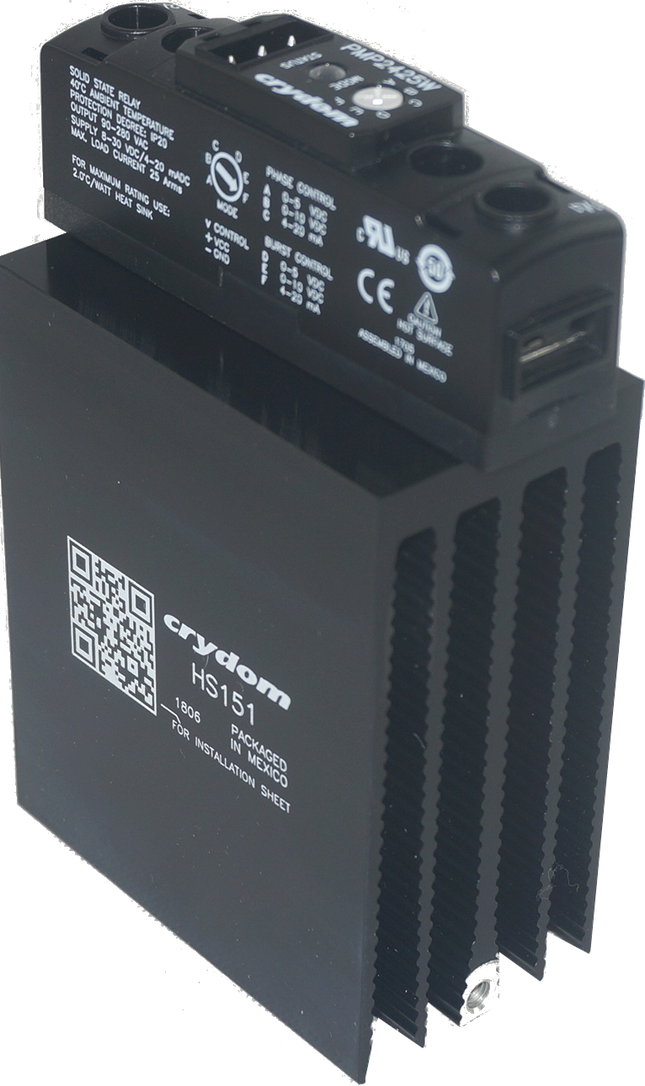 HS151DR-PMP6050WP, DIN Mount, Proportional Controller, 480-600VAC 40 Amp @ 40 Deg C, Selection for Burst/Phase Angle, 4-20mA, 0-10V, 0-5V Input, Din Rail Mount, with Overvoltage Protection