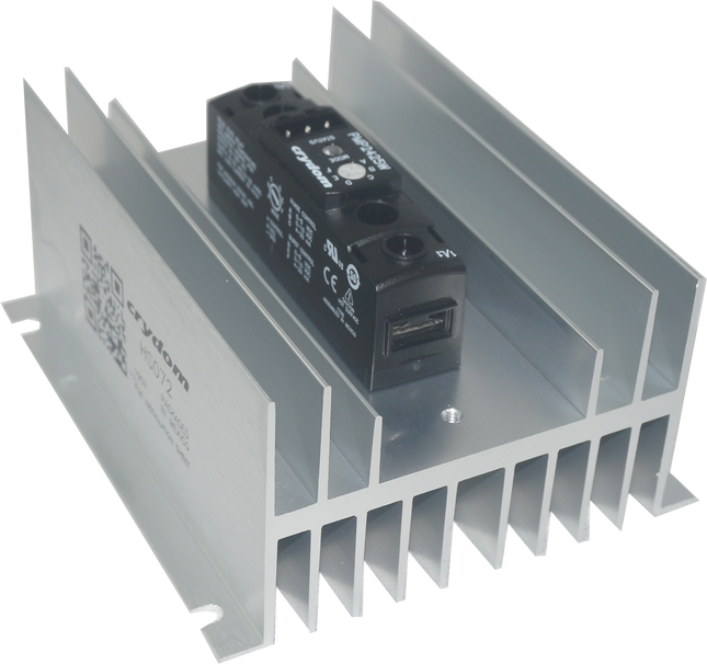 HS072 + PMP2450W, Panel Mount Single Phase Proportional Phase Controller with Heatsink, Selectable Input, 90-280VAC, 50 Amps @ 40 Deg C-Solid State Relay Single Phase Angle Power Controller AC Load-Crydom - Sensata-Fastron Electronics Store