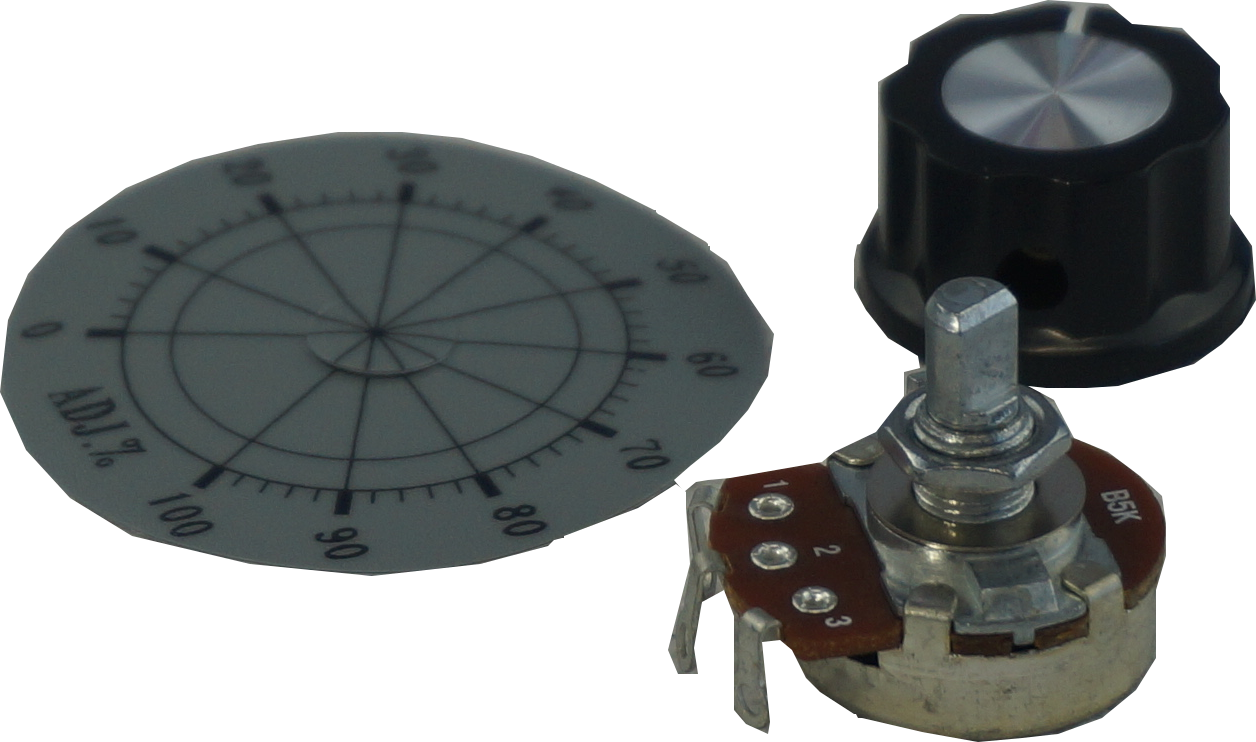 POT5KOHM-S-L, Single Turn Potentiometer (Standard) Linear 5K Ohm Panel Mount, Comes with Position Indicator