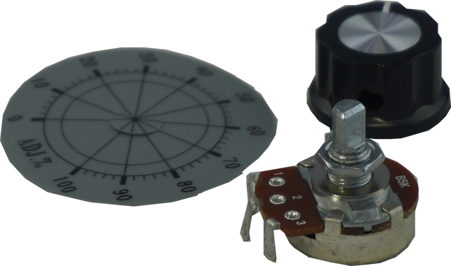 POT5KOHM-S-L, Single Turn Potentiometer (Standard) Linear 5K Ohm Panel Mount, Comes with Position Indicator