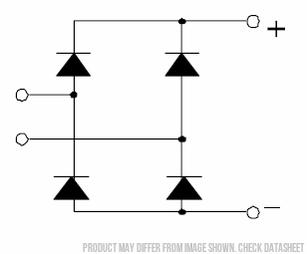 PSB35/16, Single Phase Diode Rectifier Bridge, 35 Amp, 1600V