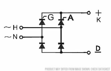 PSBH25/12, Single Phase Half Controlled Bridge, 25 Amp, 1200V