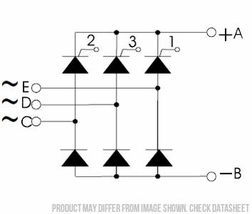 PSDH175/16, 3 Phase Half Controlled Bridge, 175 Amp, 1600V