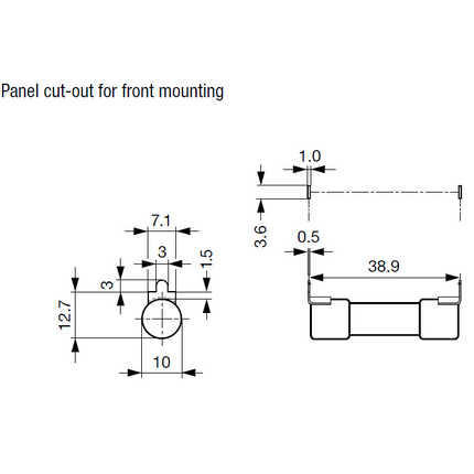 PV10-1A1000VDCP10gPV, AEO 10.3x38 GpV Solar Fuse 1Amp, 1000VDC @ 10kA, UL2579, IEC 60269, GB13539