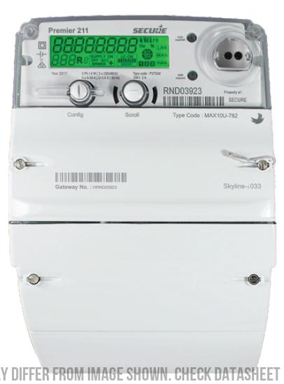 Premier 211-PT5A0-GJO+5581901, Three Phase Market Grade Revenue Meter for Small Commercial Applications, 5-20 Amp CT Connect, NMI 6
