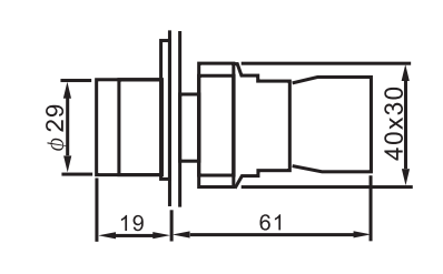 TRB-22D-R-240, 22mm Pushbutton Momentary RED 240VAC, Plastic, IEC60947-5-1