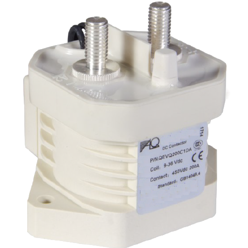 EVQ200G1D01A71, Contactor SPST-NO Polarised, 200 AMP, 12-800VDC, 12-36VDC Coil, SPST-NO Auxiliary Contact, and M6 Inserts