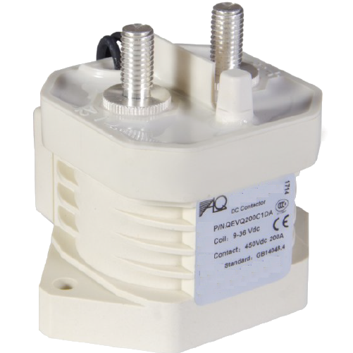 QEVQ200C1DA, Contactor SPST-NO Polarised, 200 AMP, 12-800VDC, 12-36VDC Coil, SPST-NO Auxilliary Contact