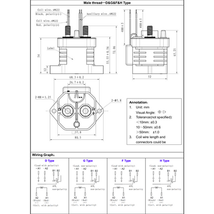 QEVQ200H1DA, Contactor SPST-NO Non Polar, 200 AMP, 12-800VDC, 12-36VDC Coil, SPST-NC Auxiliary Contact