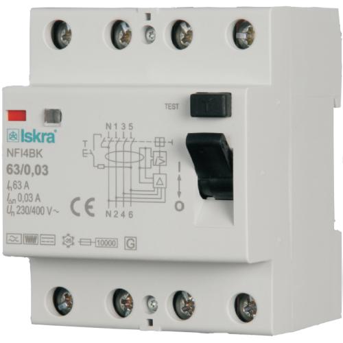 Iskra Doo RCCB AFI2 63/0.03 AC, 2 Pole Residual Current  Circuit Breaker RCD 63 Amp, 230/400VAC FE-AFI2 63/0.03 AC